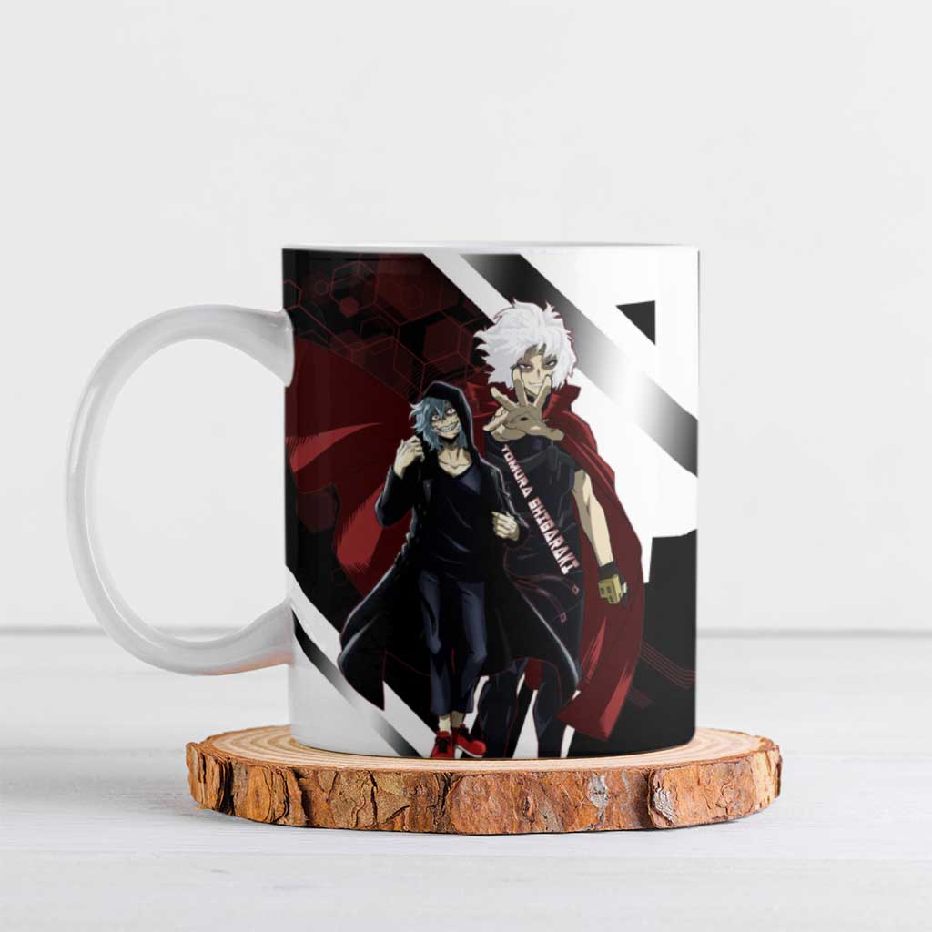 Tomura Shigaraki Ceramic Mug Dark Anime Villain Illustration with Red Energy Aura