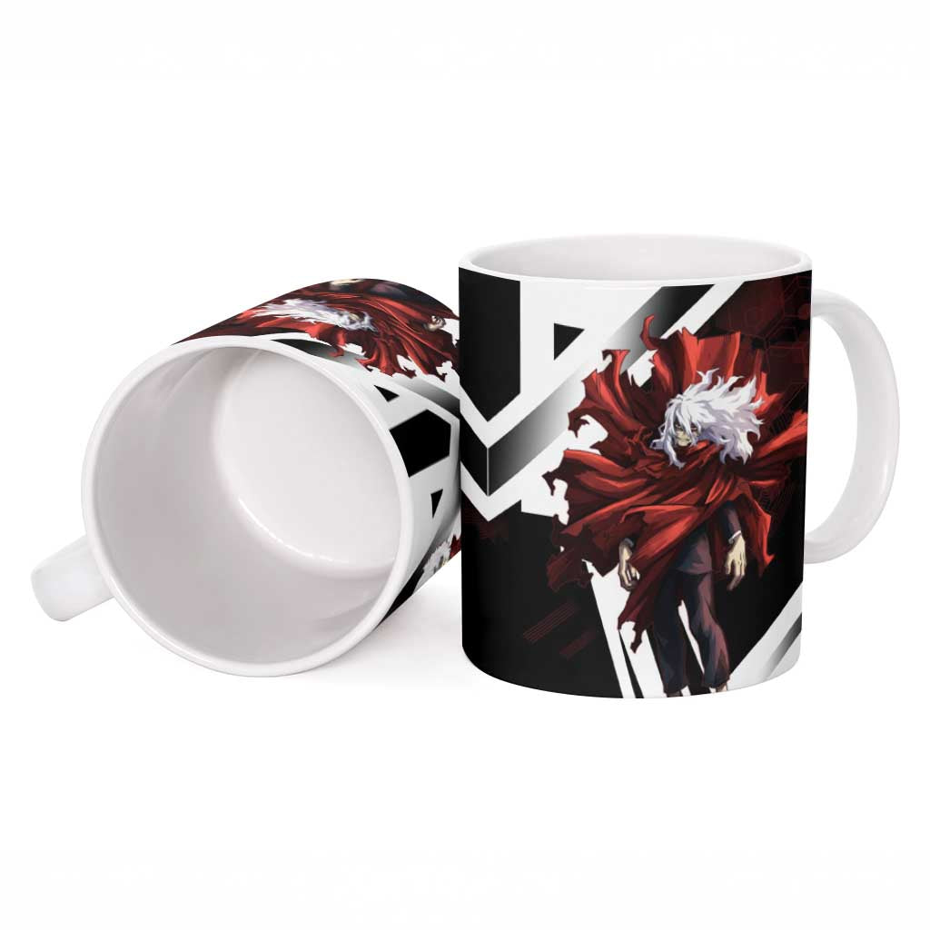 Tomura Shigaraki Ceramic Mug Dark Anime Villain Illustration with Red Energy Aura
