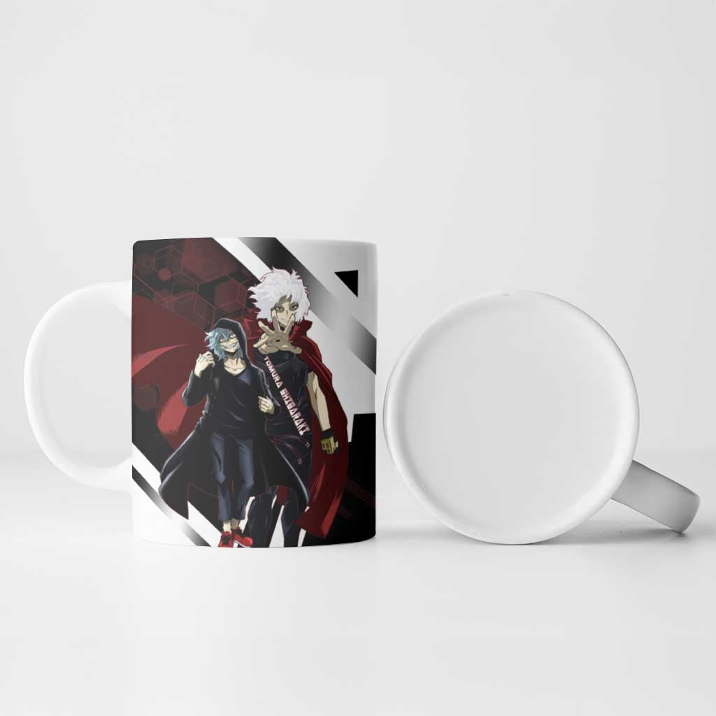 Tomura Shigaraki Ceramic Mug Dark Anime Villain Illustration with Red Energy Aura