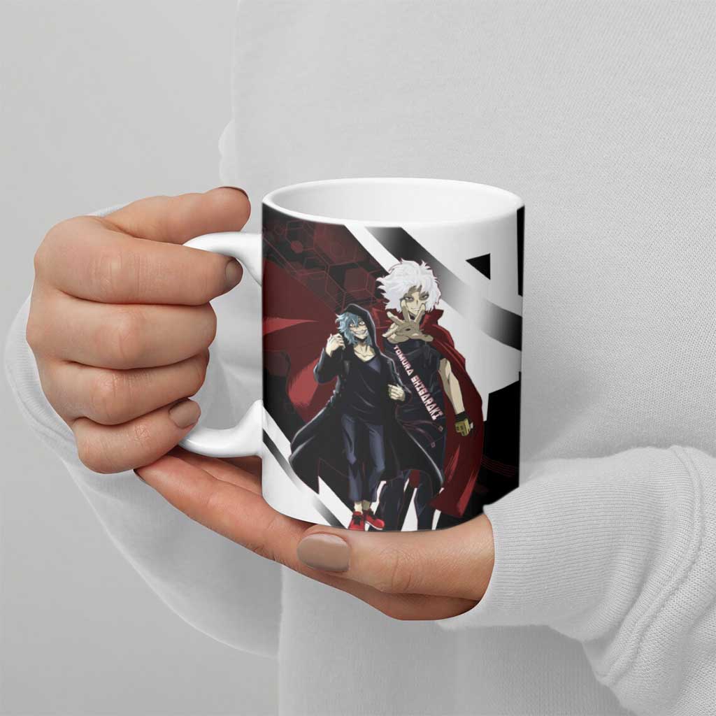 Tomura Shigaraki Ceramic Mug Dark Anime Villain Illustration with Red Energy Aura