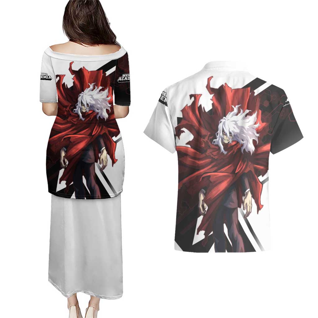 Tomura Shigaraki Couples Matching Puletasi and Hawaiian Shirt Dark Anime Villain Illustration with Red Energy Aura