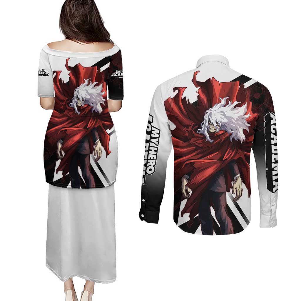 Tomura Shigaraki Couples Matching Puletasi and Long Sleeve Button Shirt Dark Anime Villain Illustration with Red Energy Aura