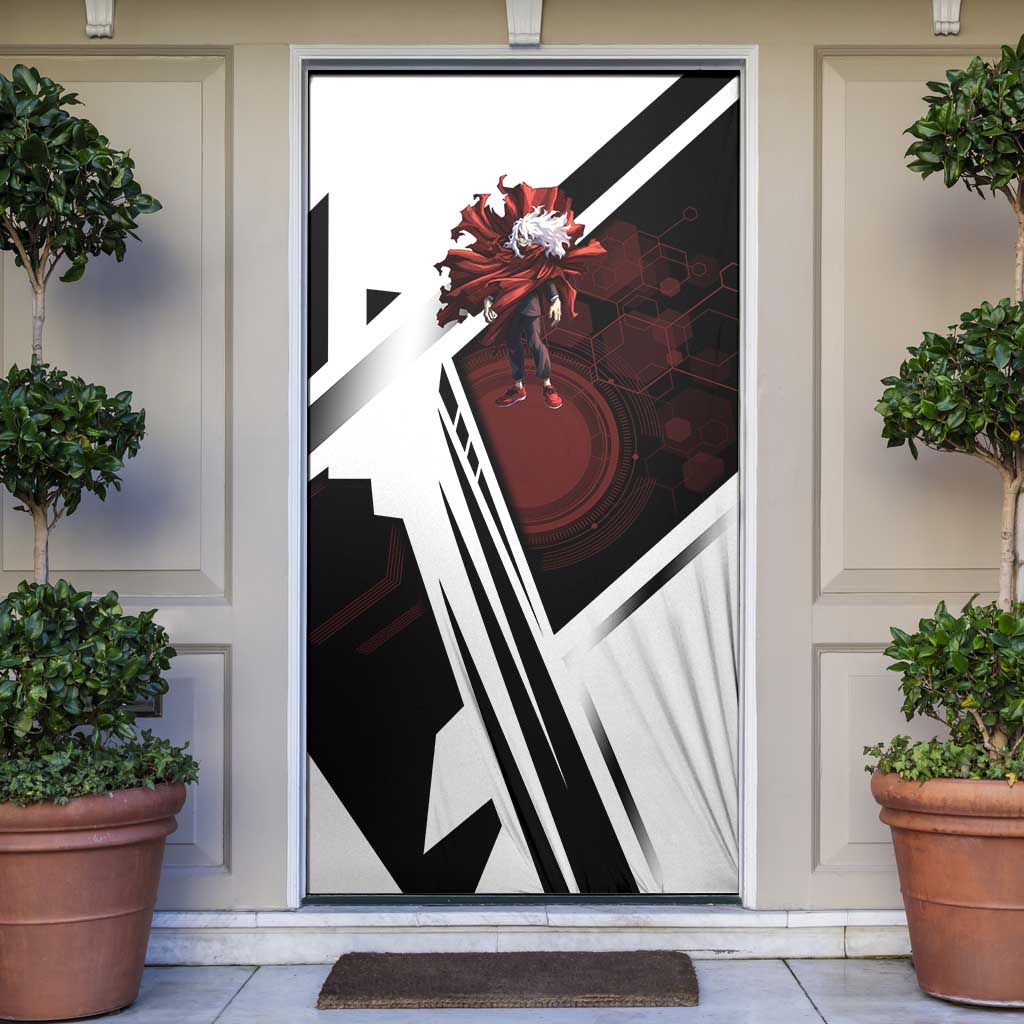 Tomura Shigaraki Door Cover Dark Anime Villain Illustration with Red Energy Aura