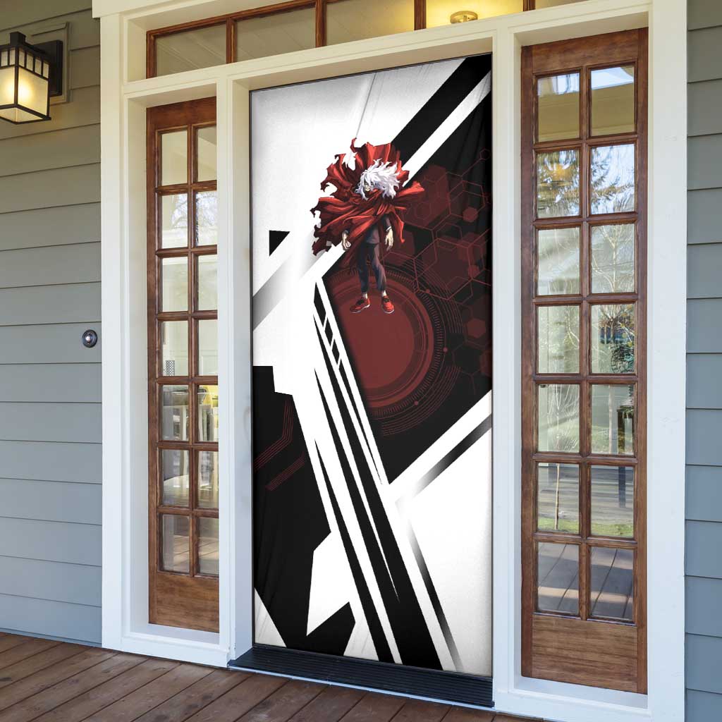 Tomura Shigaraki Door Cover Dark Anime Villain Illustration with Red Energy Aura