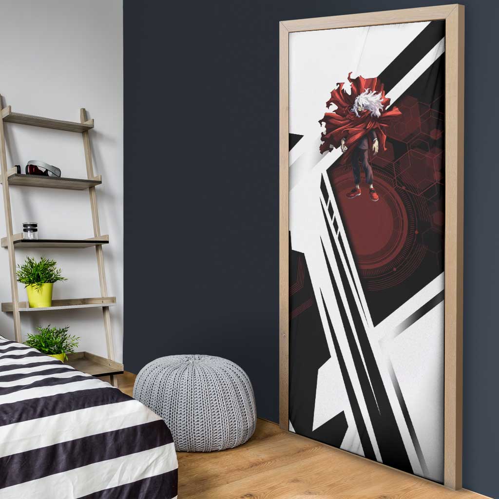 Tomura Shigaraki Door Cover Dark Anime Villain Illustration with Red Energy Aura
