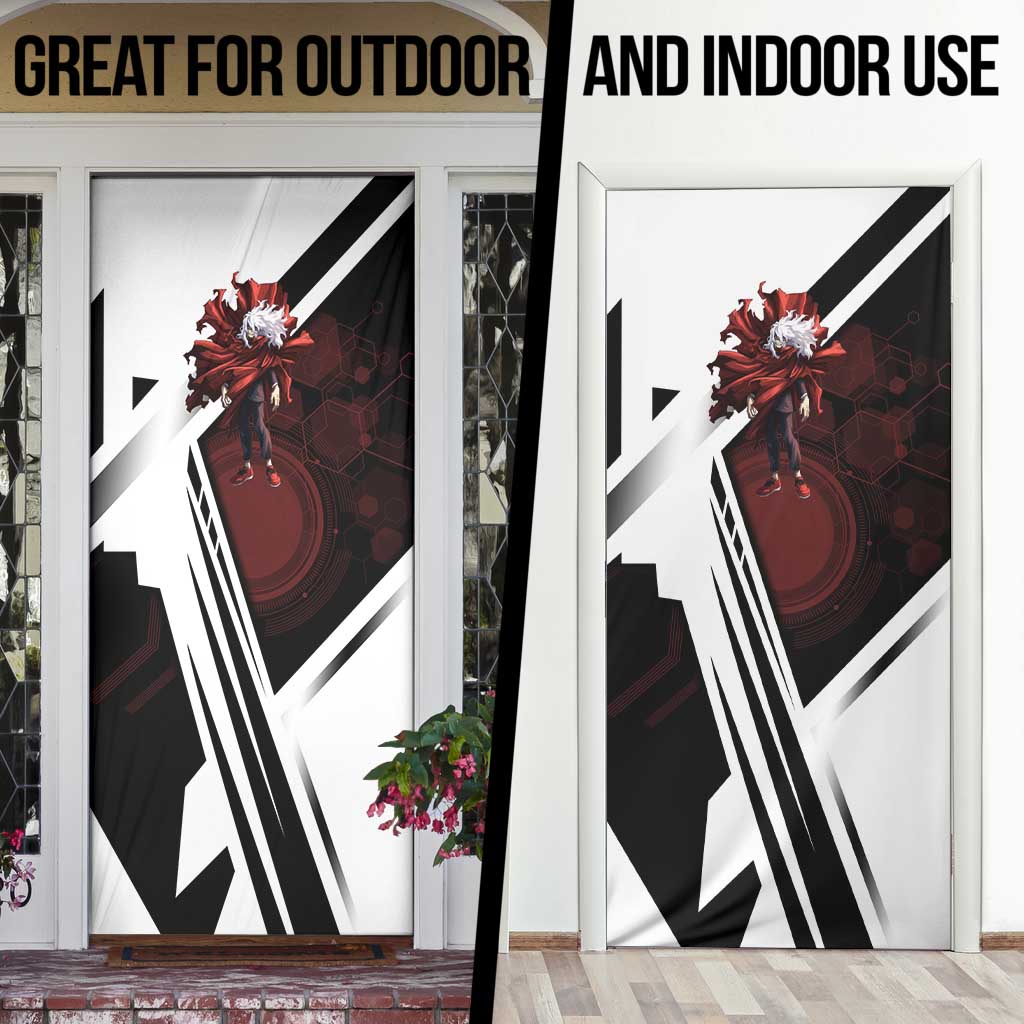 Tomura Shigaraki Door Cover Dark Anime Villain Illustration with Red Energy Aura
