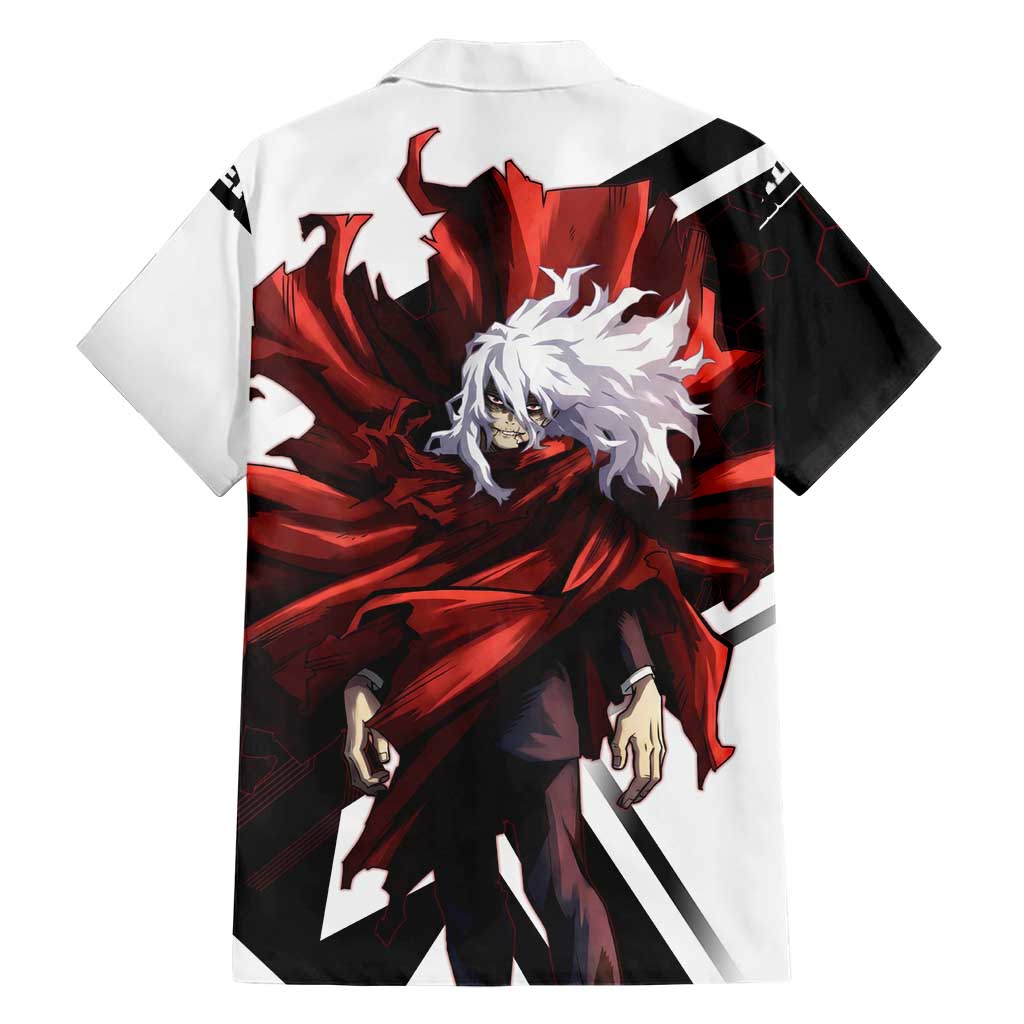 Tomura Shigaraki Family Matching Off Shoulder Maxi Dress and Hawaiian Shirt Dark Anime Villain Illustration with Red Energy Aura