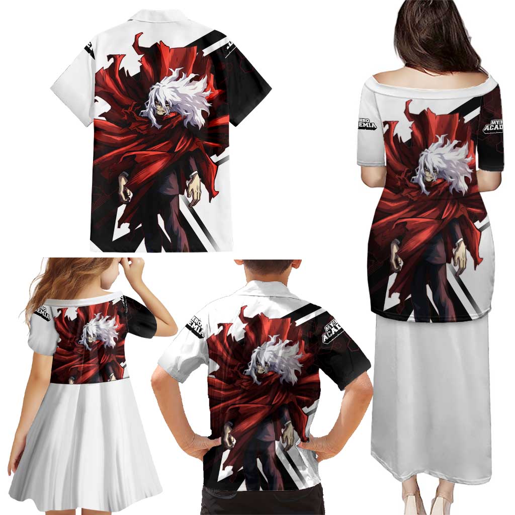 Tomura Shigaraki Family Matching Puletasi and Hawaiian Shirt Dark Anime Villain Illustration with Red Energy Aura