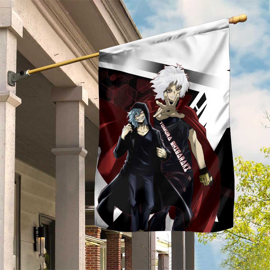 Tomura Shigaraki Garden Flag Dark Anime Villain Illustration with Red Energy Aura