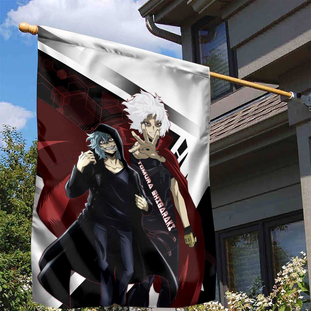 Tomura Shigaraki Garden Flag Dark Anime Villain Illustration with Red Energy Aura