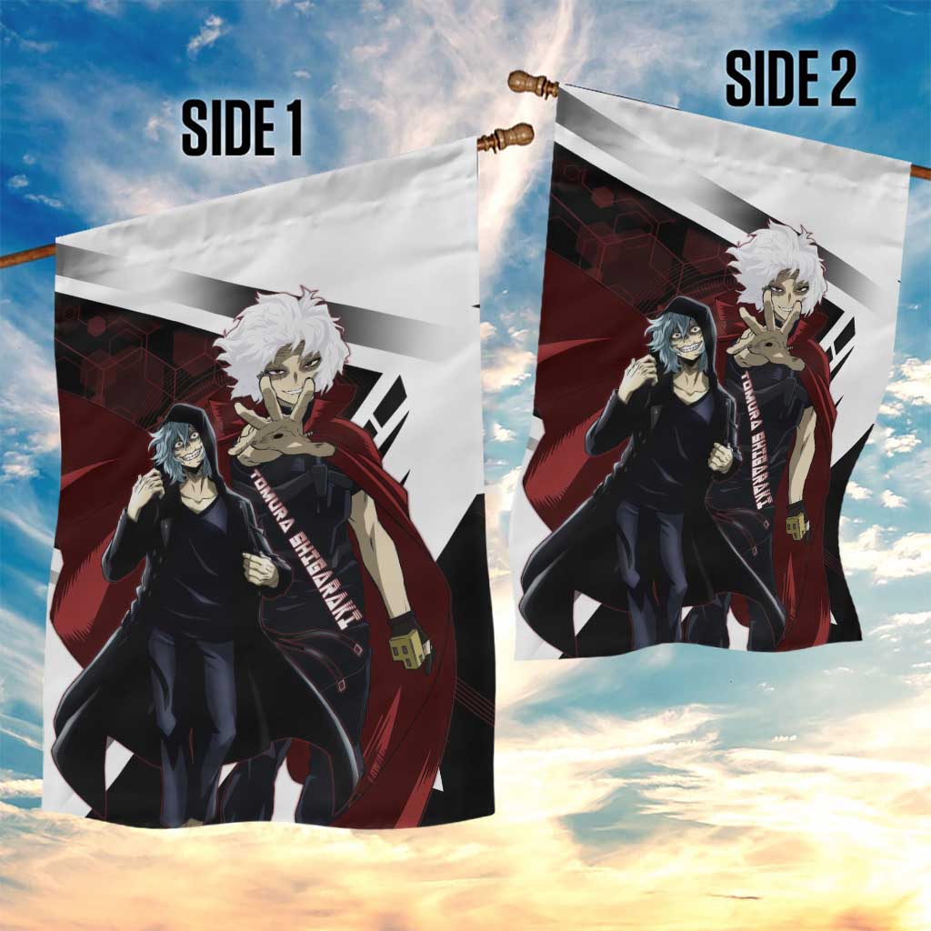 Tomura Shigaraki Garden Flag Dark Anime Villain Illustration with Red Energy Aura