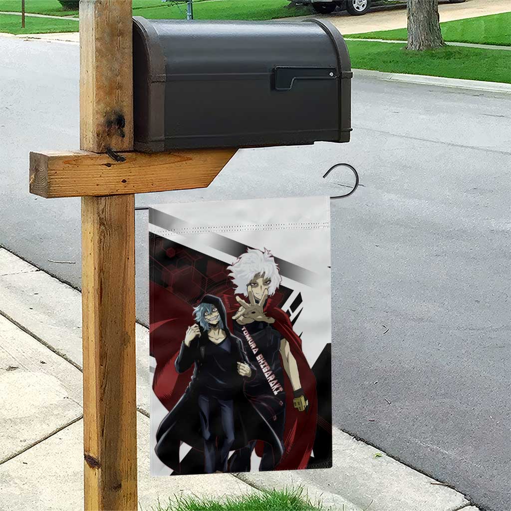 Tomura Shigaraki Garden Flag Dark Anime Villain Illustration with Red Energy Aura