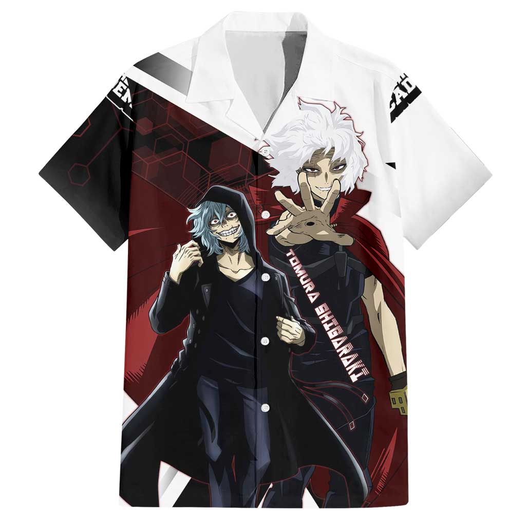 Tomura Shigaraki Hawaiian Shirt Dark Anime Villain Illustration with Red Energy Aura