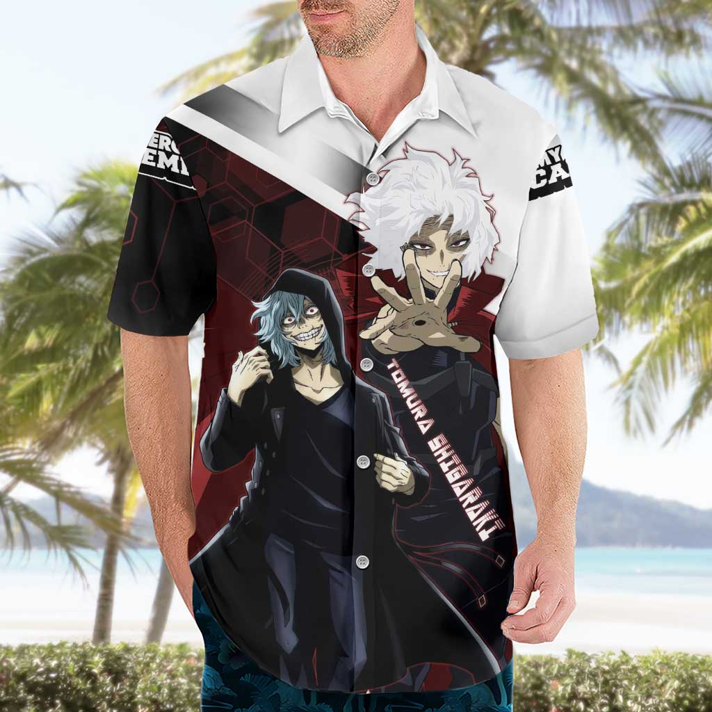 Tomura Shigaraki Hawaiian Shirt Dark Anime Villain Illustration with Red Energy Aura