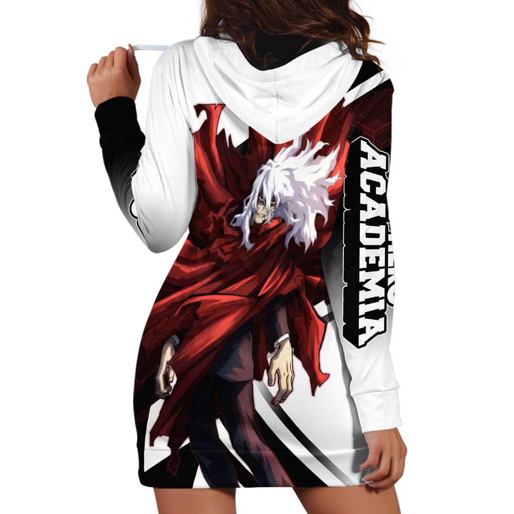 Tomura Shigaraki Hoodie Dress Dark Anime Villain Illustration with Red Energy Aura