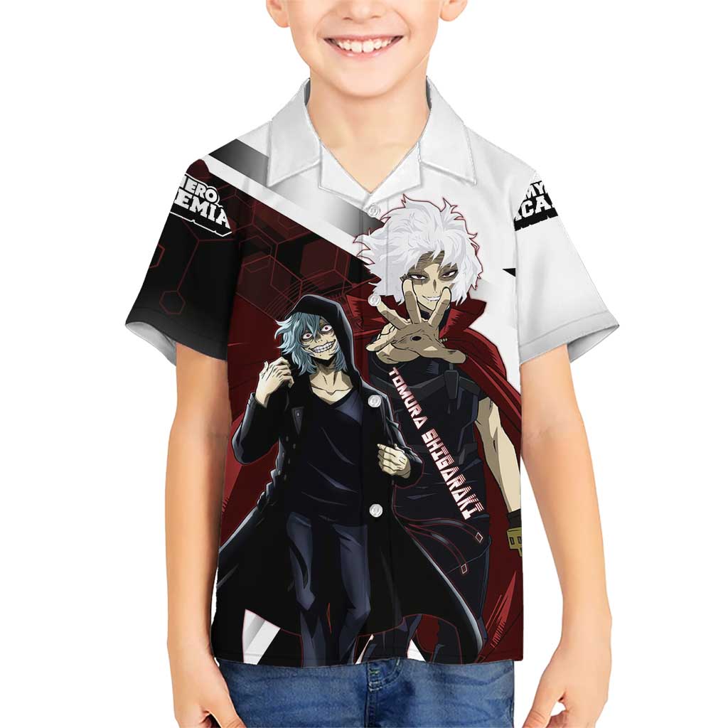 Tomura Shigaraki Kid Hawaiian Shirt Dark Anime Villain Illustration with Red Energy Aura
