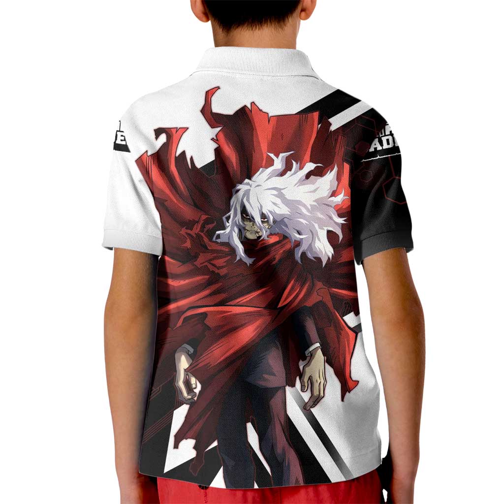 Tomura Shigaraki Kid Polo Shirt Dark Anime Villain Illustration with Red Energy Aura