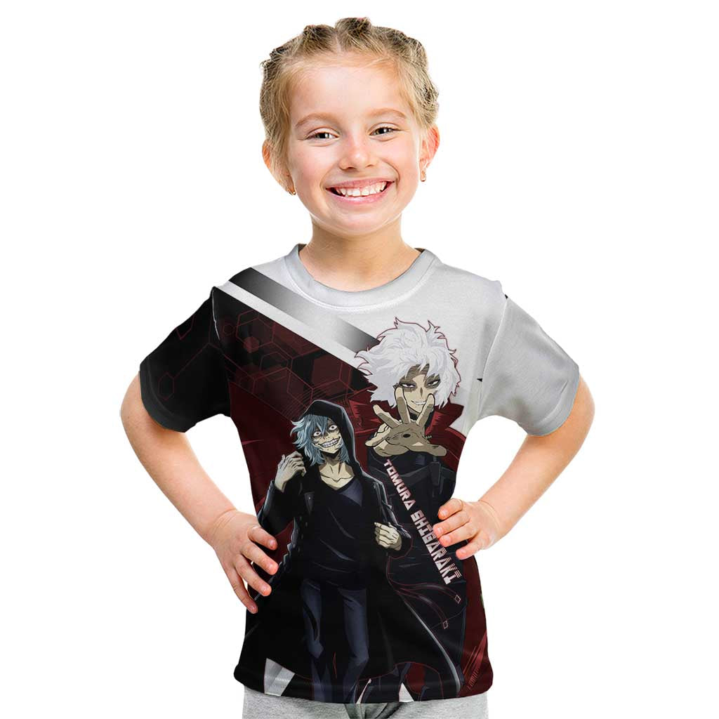 Tomura Shigaraki Kid T Shirt Dark Anime Villain Illustration with Red Energy Aura