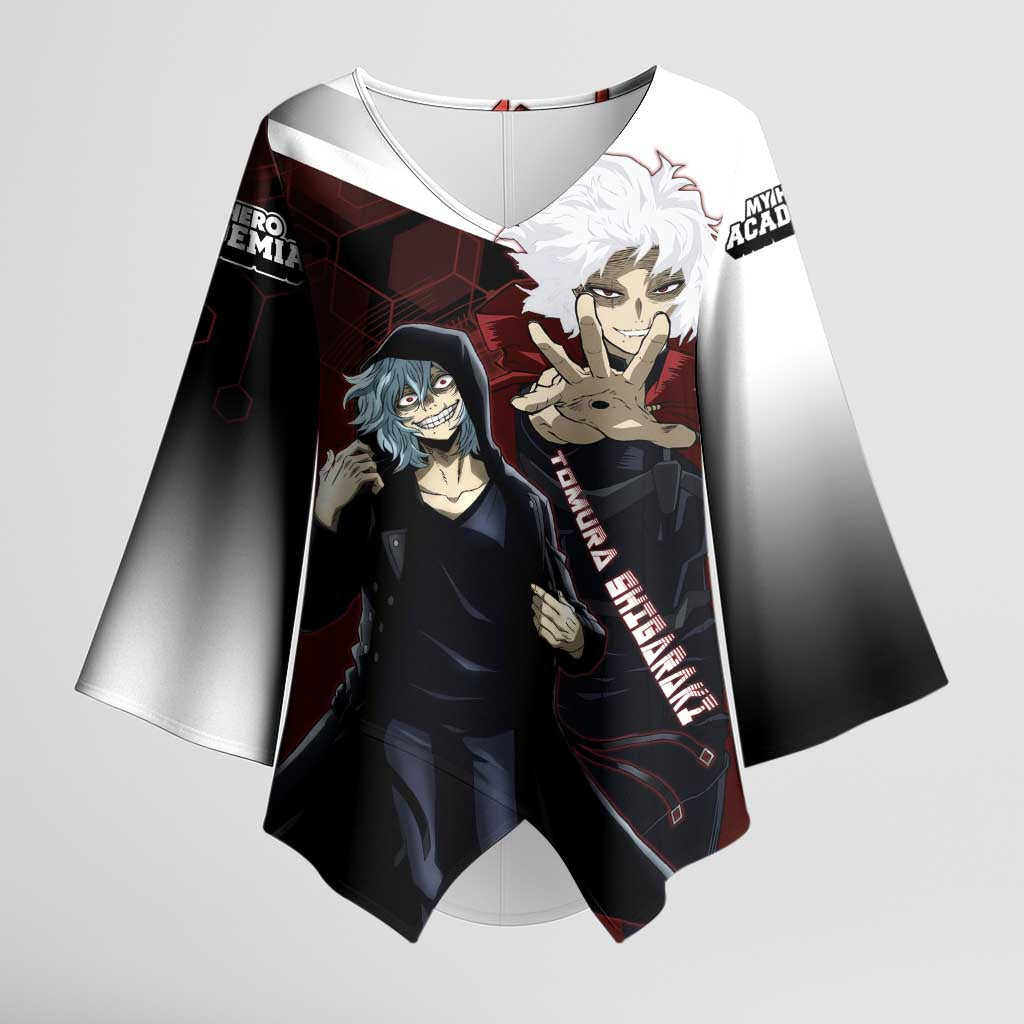 Tomura Shigaraki Kimono Sleeve Blouse Dark Anime Villain Illustration with Red Energy Aura