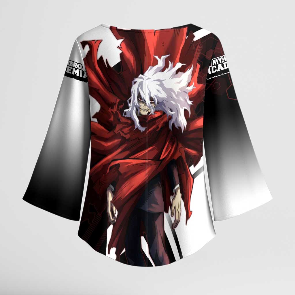 Tomura Shigaraki Kimono Sleeve Blouse Dark Anime Villain Illustration with Red Energy Aura