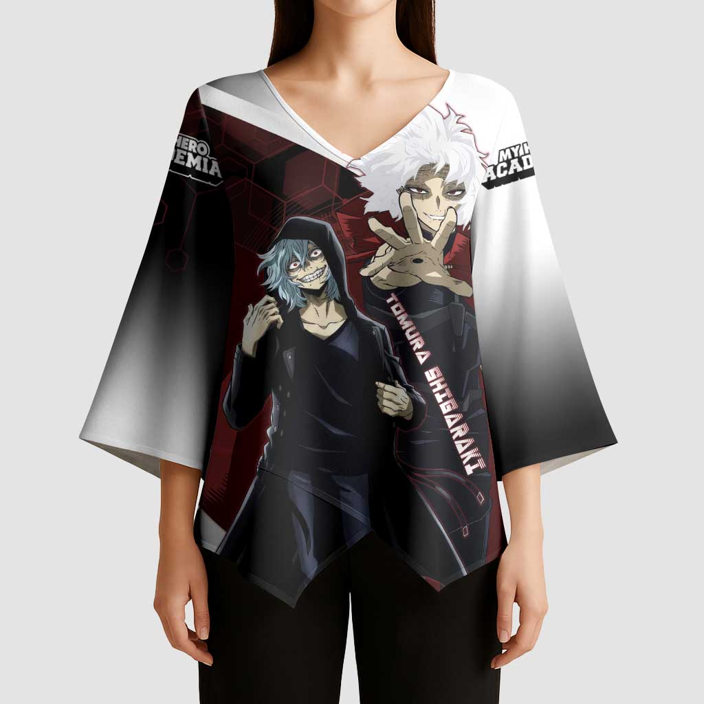 Tomura Shigaraki Kimono Sleeve Blouse Dark Anime Villain Illustration with Red Energy Aura