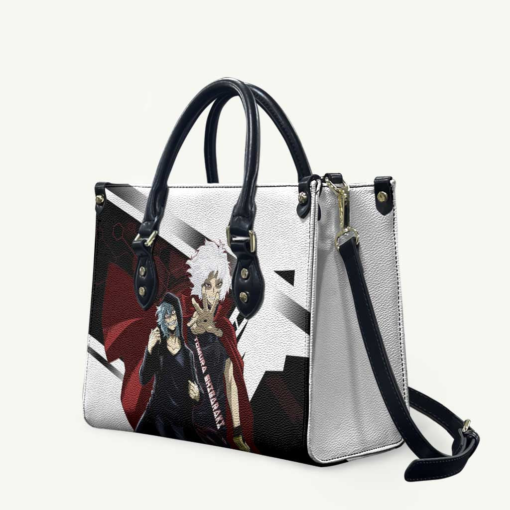 Tomura Shigaraki Leather Bag Dark Anime Villain Illustration with Red Energy Aura