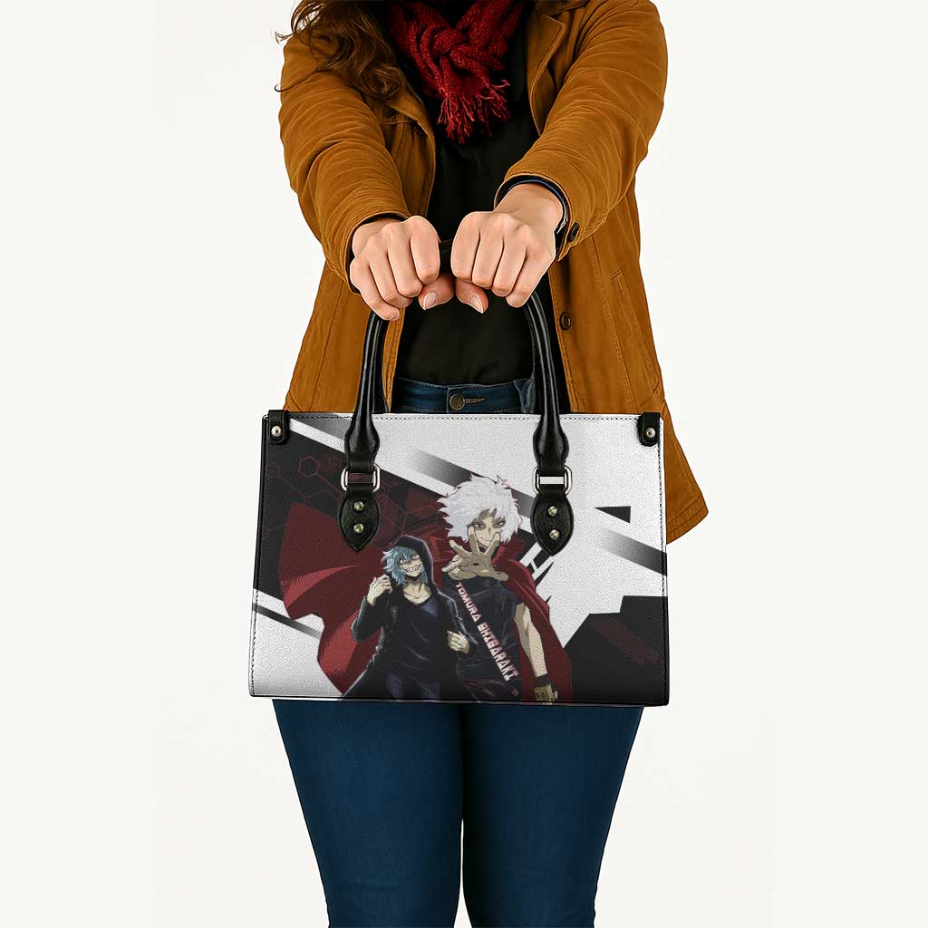 Tomura Shigaraki Leather Bag Dark Anime Villain Illustration with Red Energy Aura