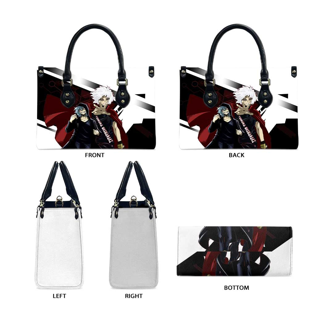 Tomura Shigaraki Leather Bag Dark Anime Villain Illustration with Red Energy Aura