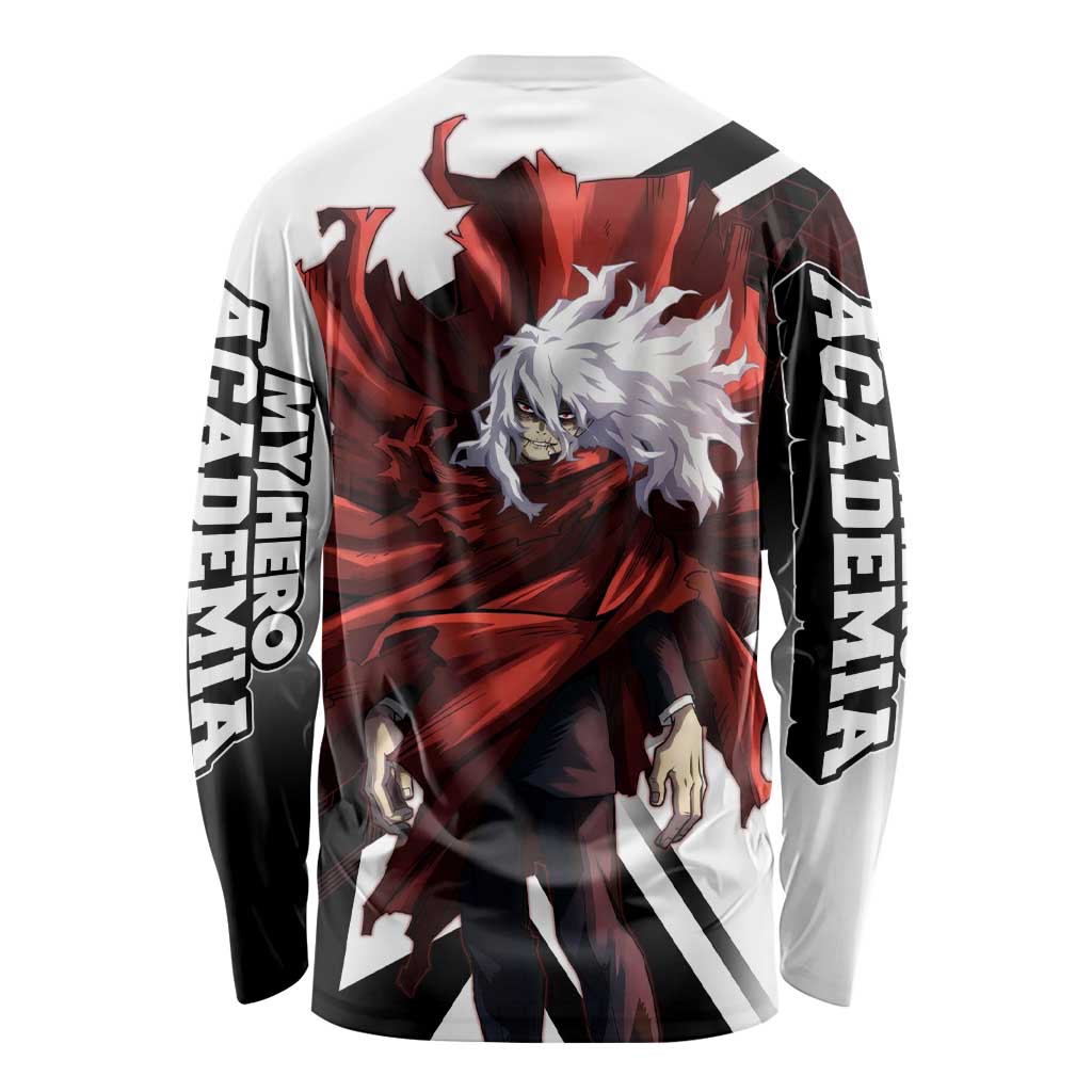 Tomura Shigaraki Long Sleeve Shirt Dark Anime Villain Illustration with Red Energy Aura