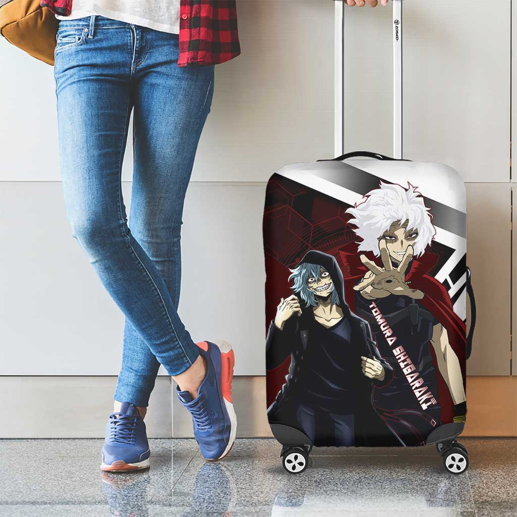 Tomura Shigaraki Luggage Cover Dark Anime Villain Illustration with Red Energy Aura