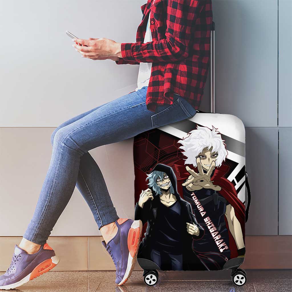 Tomura Shigaraki Luggage Cover Dark Anime Villain Illustration with Red Energy Aura