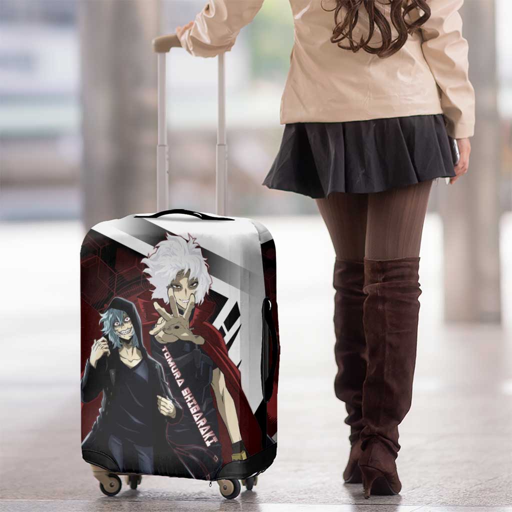 Tomura Shigaraki Luggage Cover Dark Anime Villain Illustration with Red Energy Aura