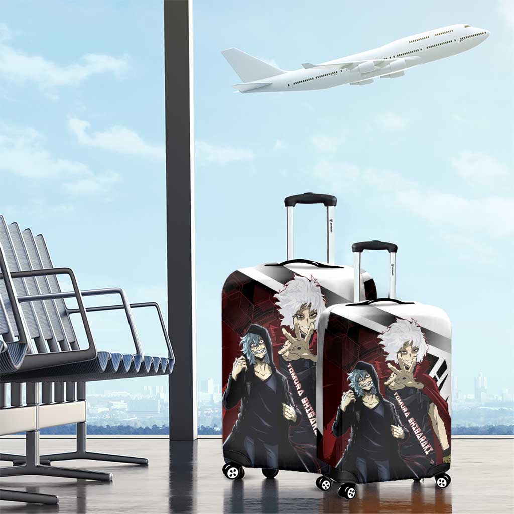 Tomura Shigaraki Luggage Cover Dark Anime Villain Illustration with Red Energy Aura