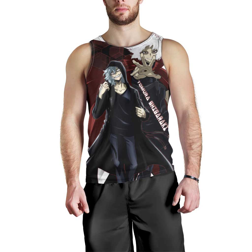 Tomura Shigaraki Men Tank Top Dark Anime Villain Illustration with Red Energy Aura