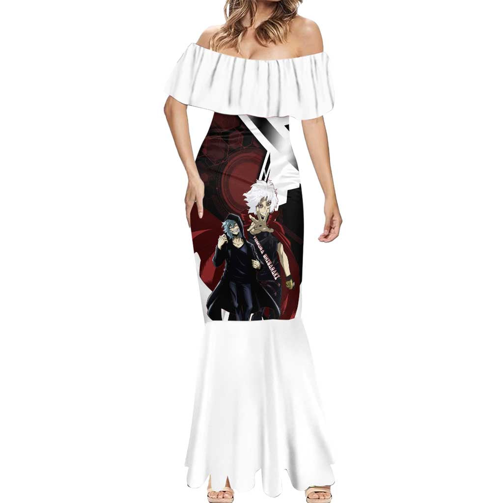 Tomura Shigaraki Mermaid Dress Dark Anime Villain Illustration with Red Energy Aura