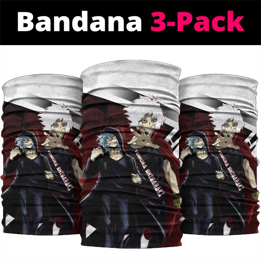 Tomura Shigaraki Neck Gaiter Dark Anime Villain Illustration with Red Energy Aura