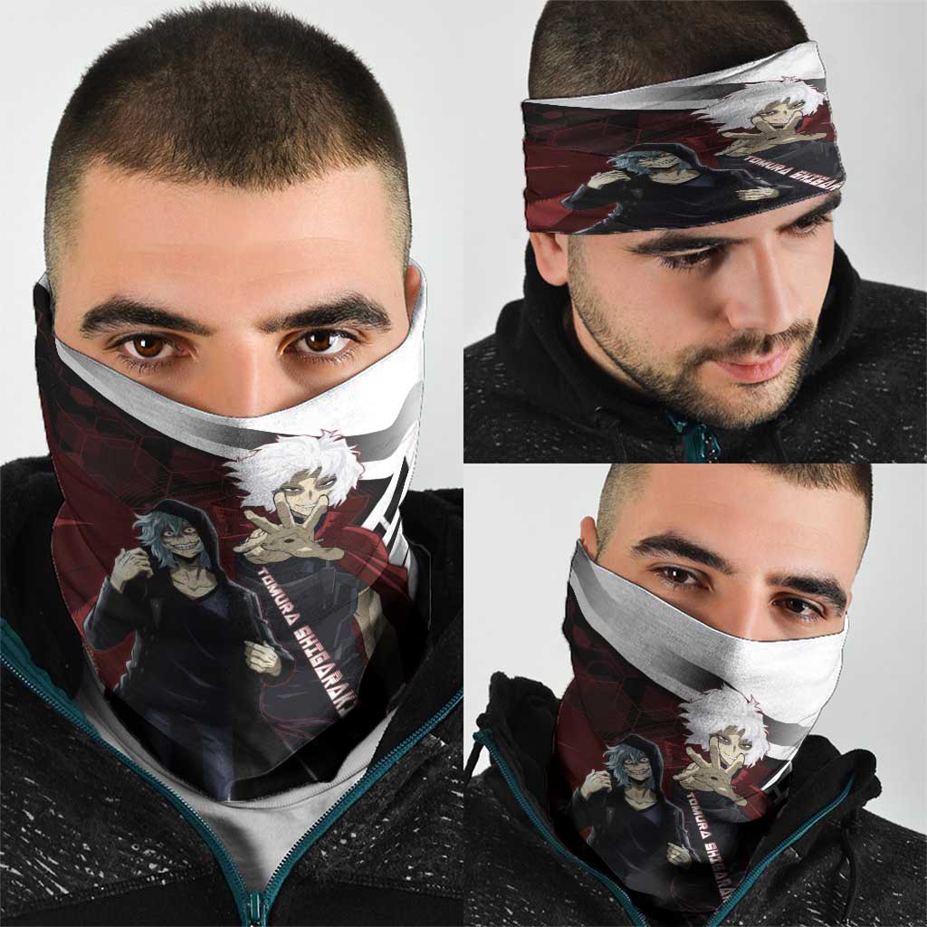 Tomura Shigaraki Neck Gaiter Dark Anime Villain Illustration with Red Energy Aura