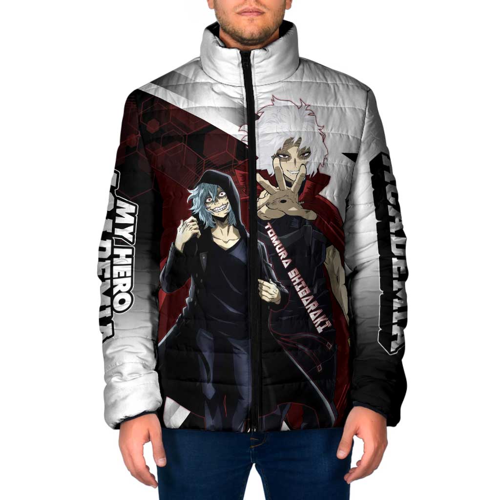 Tomura Shigaraki Padded Jacket Dark Anime Villain Illustration with Red Energy Aura