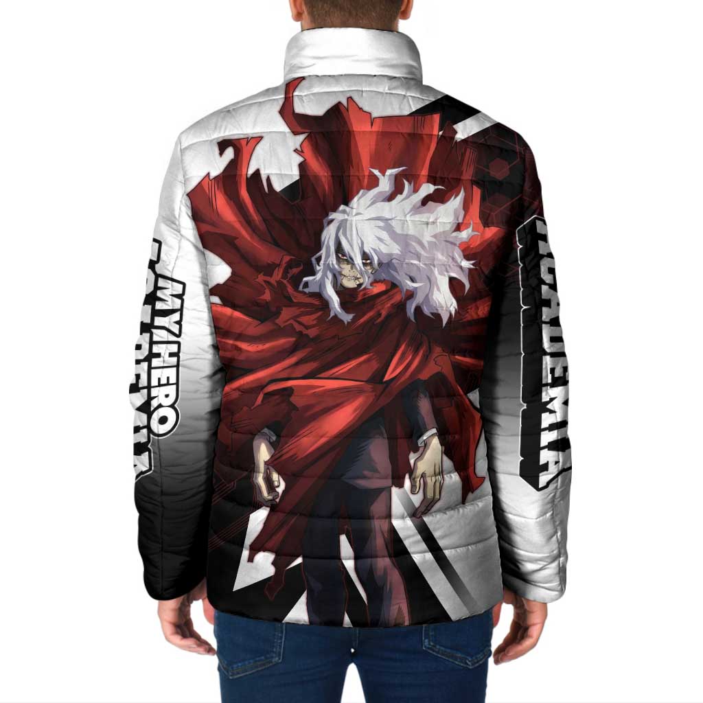 Tomura Shigaraki Padded Jacket Dark Anime Villain Illustration with Red Energy Aura