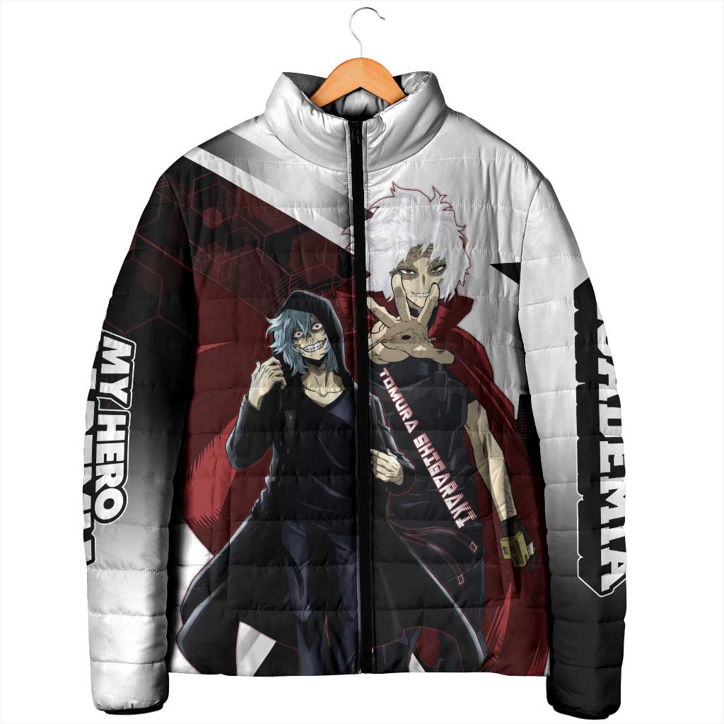 Tomura Shigaraki Padded Jacket Dark Anime Villain Illustration with Red Energy Aura