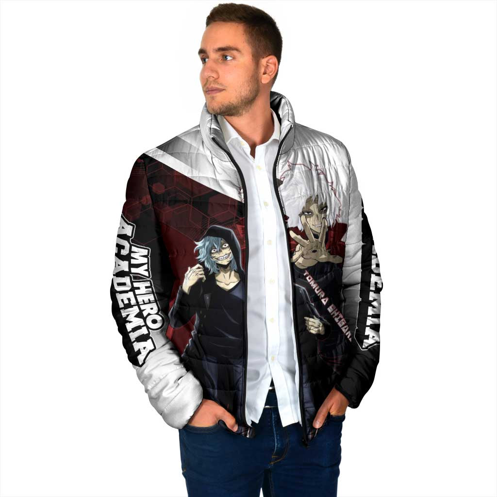 Tomura Shigaraki Padded Jacket Dark Anime Villain Illustration with Red Energy Aura