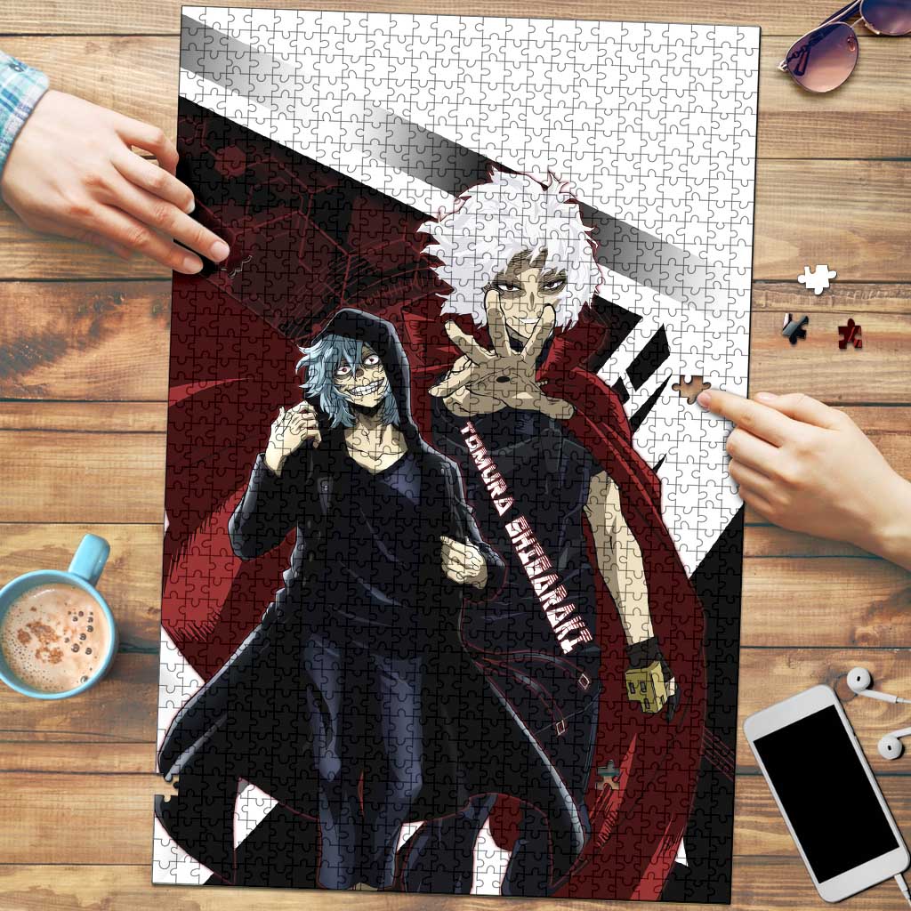 Tomura Shigaraki Puzzle Dark Anime Villain Illustration with Red Energy Aura
