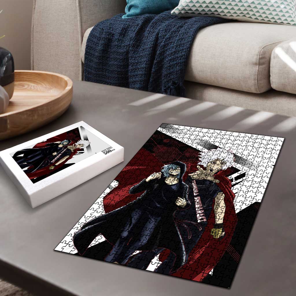 Tomura Shigaraki Puzzle Dark Anime Villain Illustration with Red Energy Aura