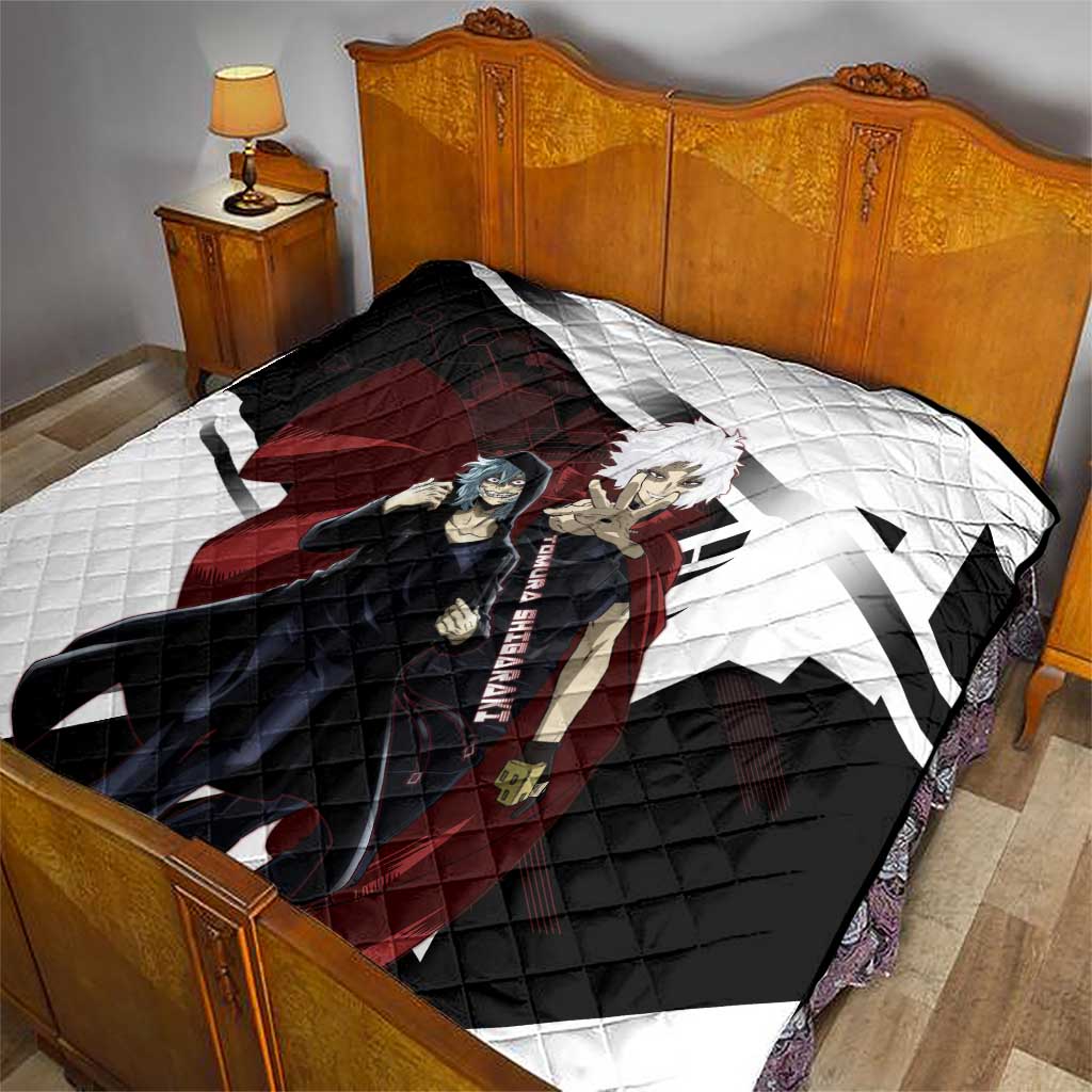 Tomura Shigaraki Quilt Dark Anime Villain Illustration with Red Energy Aura