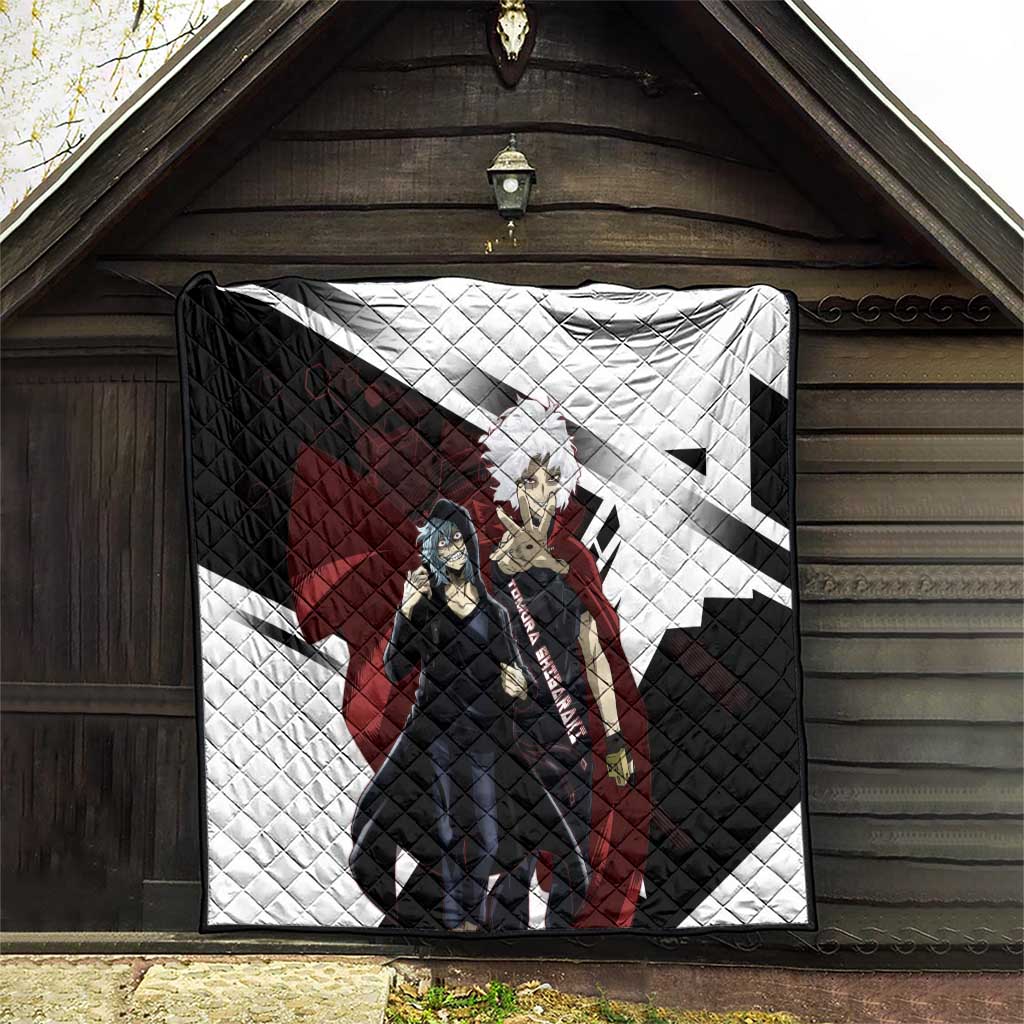 Tomura Shigaraki Quilt Dark Anime Villain Illustration with Red Energy Aura