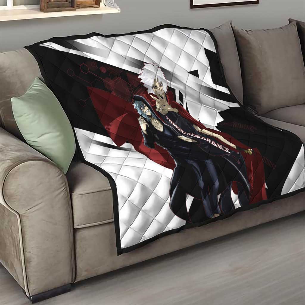 Tomura Shigaraki Quilt Dark Anime Villain Illustration with Red Energy Aura