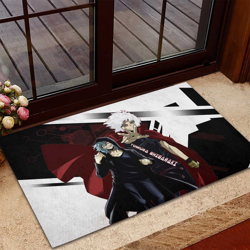 Tomura Shigaraki Rubber Doormat Dark Anime Villain Illustration with Red Energy Aura
