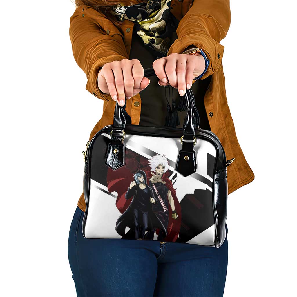 Tomura Shigaraki Shoulder Handbag Dark Anime Villain Illustration with Red Energy Aura