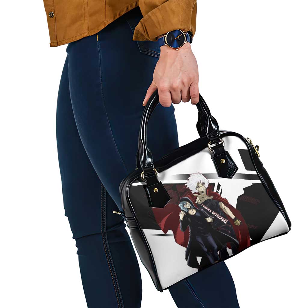 Tomura Shigaraki Shoulder Handbag Dark Anime Villain Illustration with Red Energy Aura