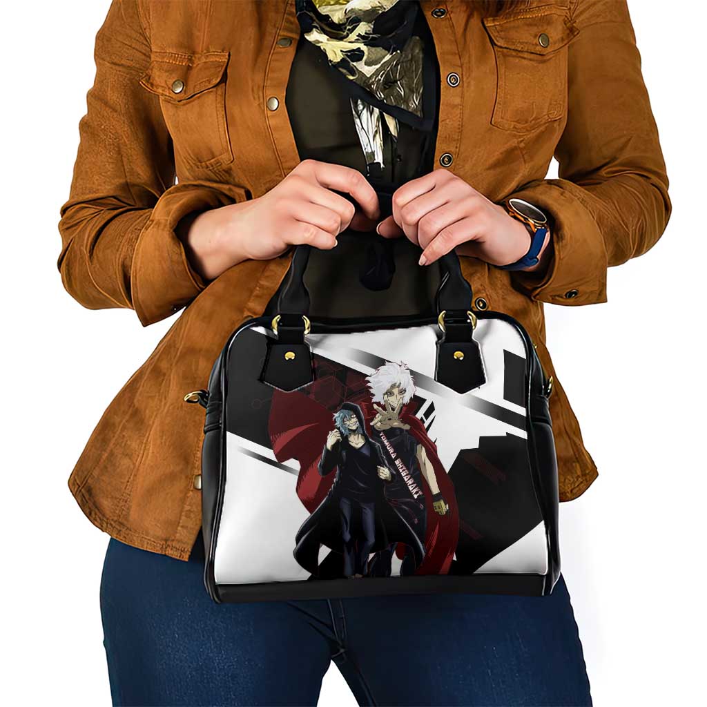 Tomura Shigaraki Shoulder Handbag Dark Anime Villain Illustration with Red Energy Aura